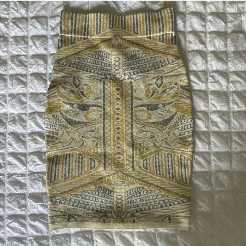 Wow couture knit printed pencil midi skirt
